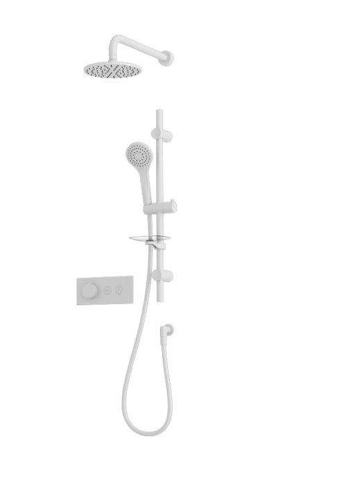 Rubi - ON - Thermostatic Round shower system - White