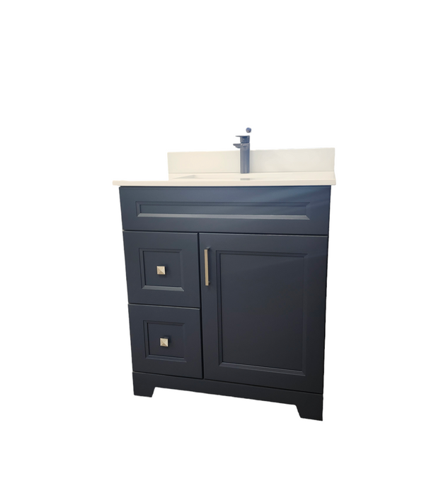CLASSIC - 30" Bathroom Vanity With White Quartz Countertop ( AVAILABLE IN 4 COLORS )