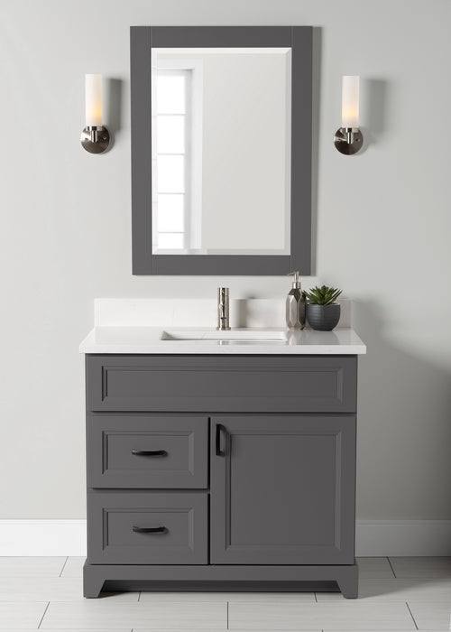 StoneWood / Graphite Grey - 36" Bathroom Vanity With Quartz Countertop