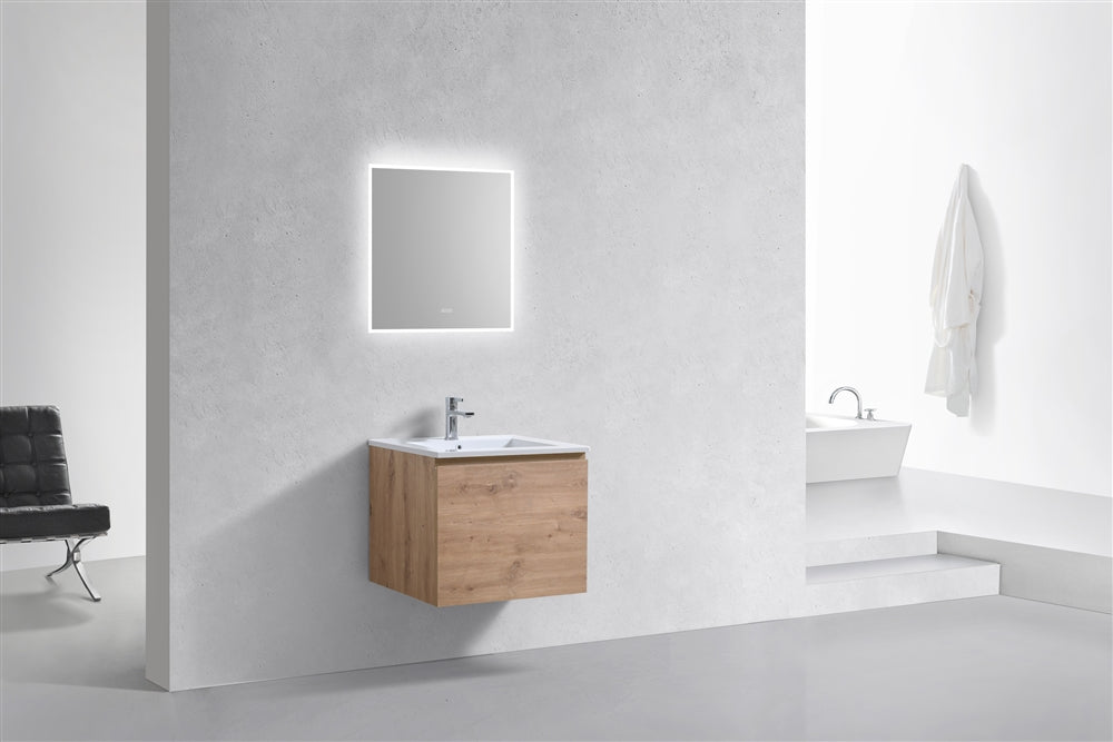 24''- Balli Modern Wall Mount bathroom Vanity - White Oak
