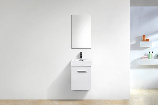 BLISS- 16" High Gloss White, Wall Mount Bathroom Vanity - Construction Commodities Supply Inc.