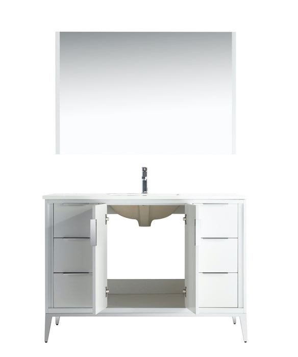 KD99GW ,48″ GLOSS WHITE VANITY WITH QUARTZ COUNTER TOP