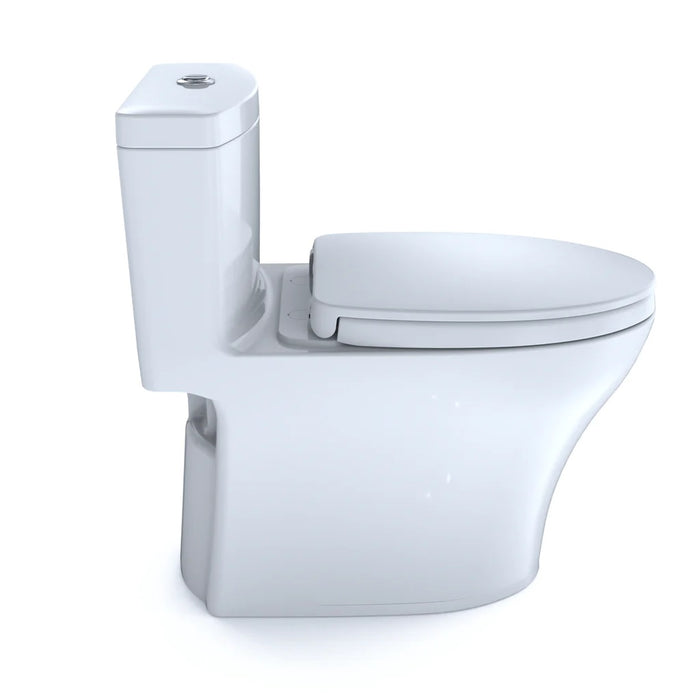 TOTO -  MS646124CEMFG#01 AQUIA IV ONE-PIECE ELONGATED DUAL FLUSH 1.28 AND 0.8 GPF UNIVERSAL HEIGHT, WASHLET+ READY TOILET WITH CEFIONTECT - COTTON WHITE** PICK UP IN STORE ONLY **