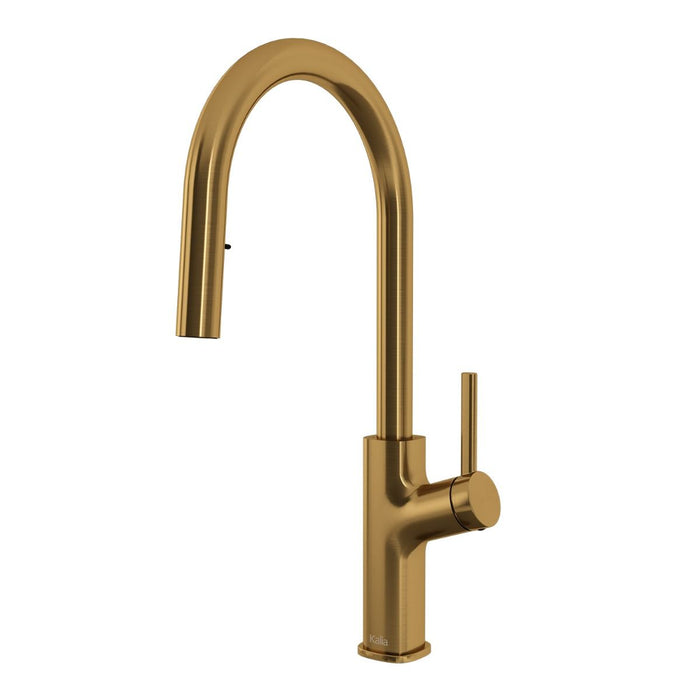 Kalia-MASIMO DIVER SINGLE HANDLE KITCHEN FAUCET PULL-DOWN DUAL SPRAY - BRUSHED GOLD