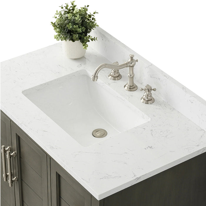 Modena , 36" Silver Grey Freestanding Bathroom Vanity with Stone Countertop