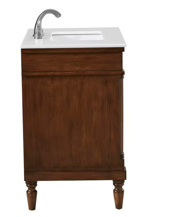 MODORA- 30" Walnut , Floor Standing Bathroom Vanity, Quartz Countertop