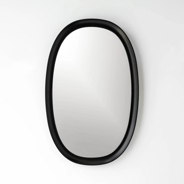 Maison Black Modern Oval Mirror, 24x38