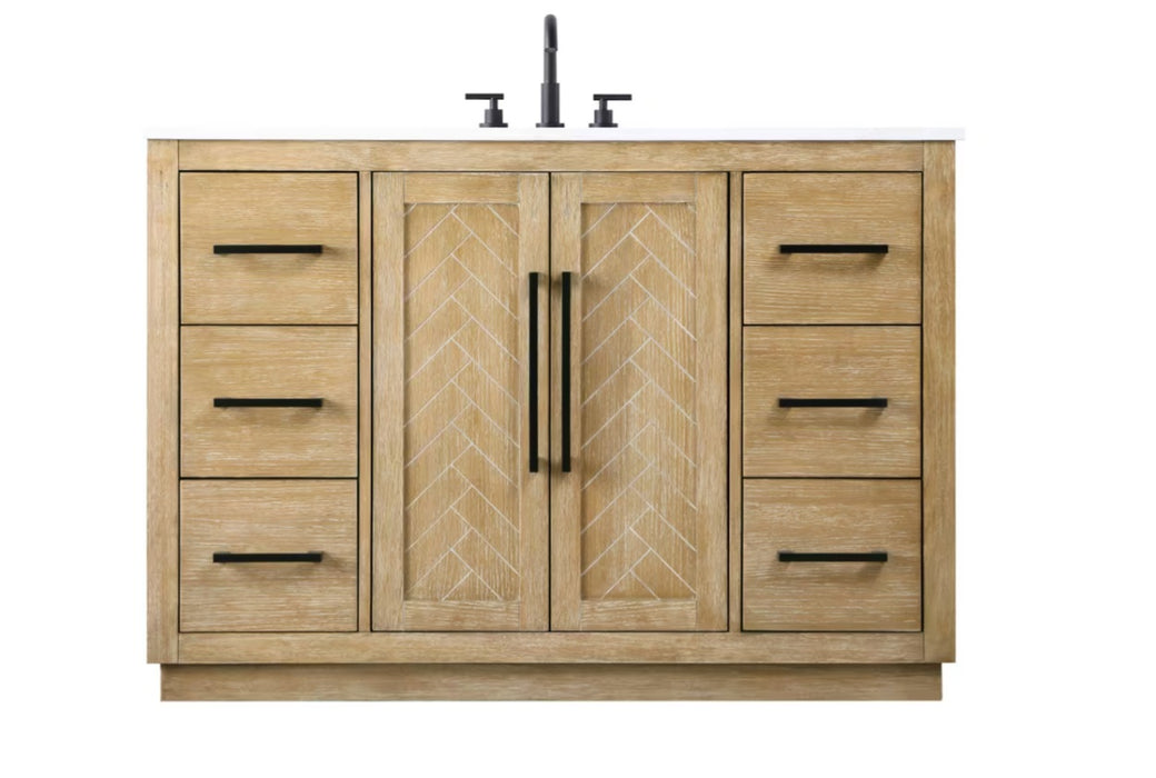 ASHTON- 48" Floor Standing Bathroom Vanity, Marble Countertop ( 3 colors available)