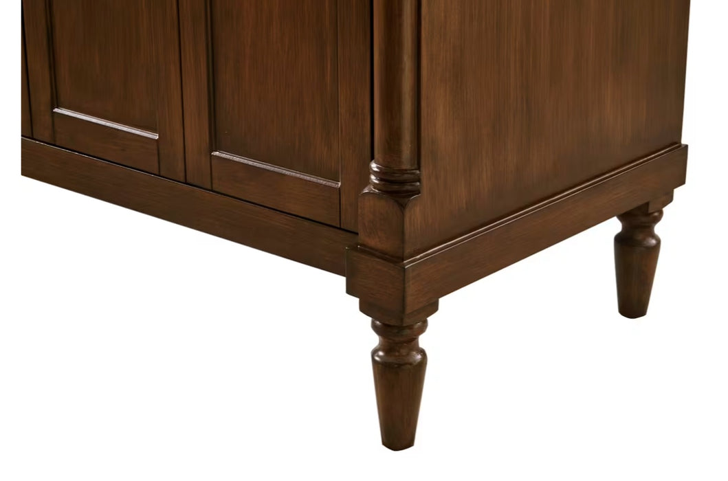 MODORA- 60" Double sink Walnut , Floor Standing Bathroom Vanity, Quartz Countertop