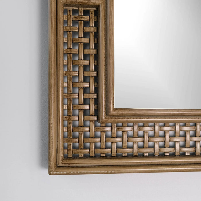 Rattan Natural Arched Mirror, 24x36