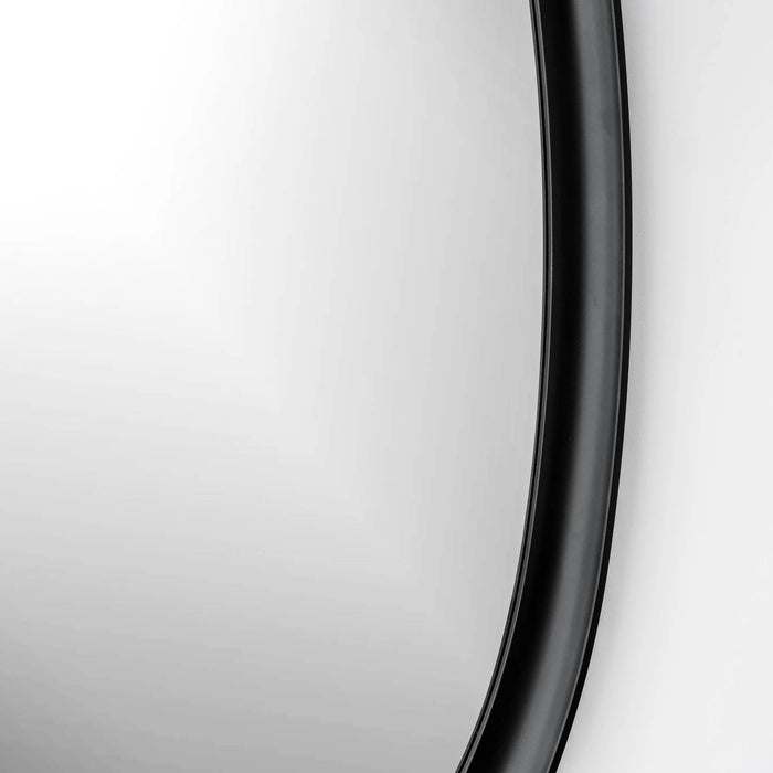 Maison Black Modern Oval Mirror, 24x38