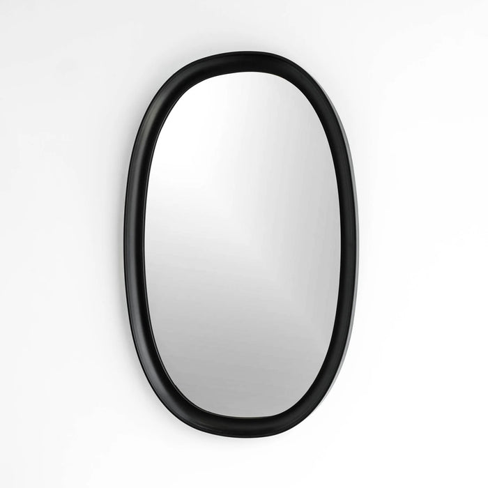 Maison Black Modern Oval Mirror, 24x38