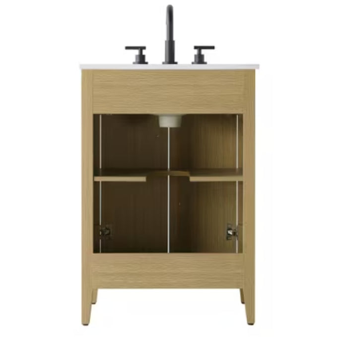 EMERSON - 24" Floor Standing Bathroom Vanity, Marble Countertop ( 3 colors available)