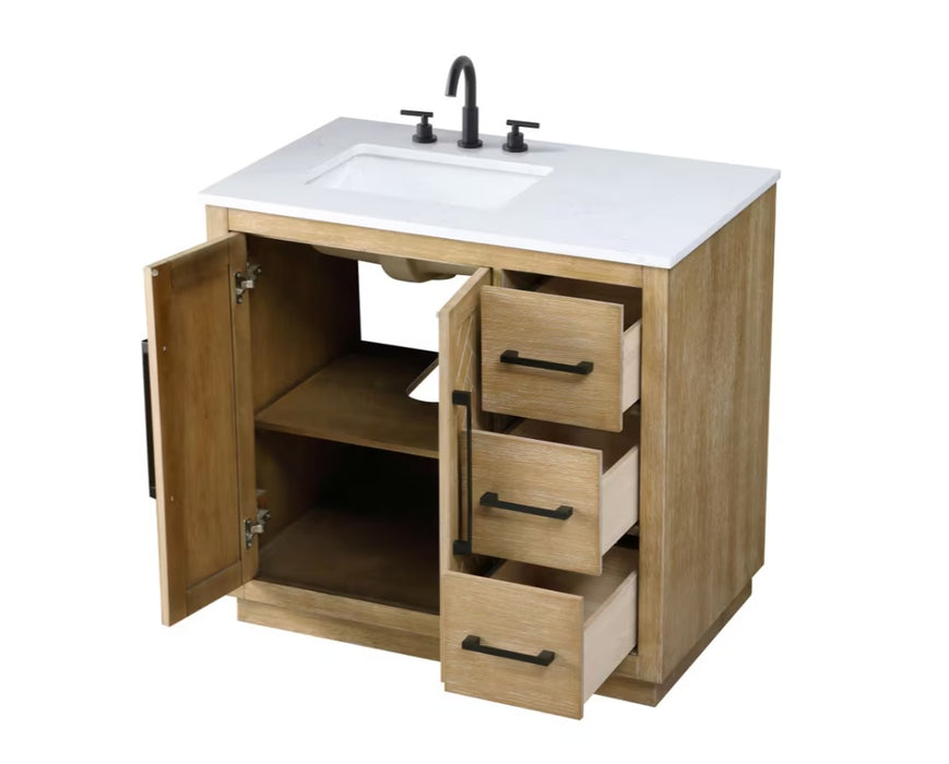 ASHTON- 42" Floor Standing Bathroom Vanity, Marble Countertop ( 3 colors available)