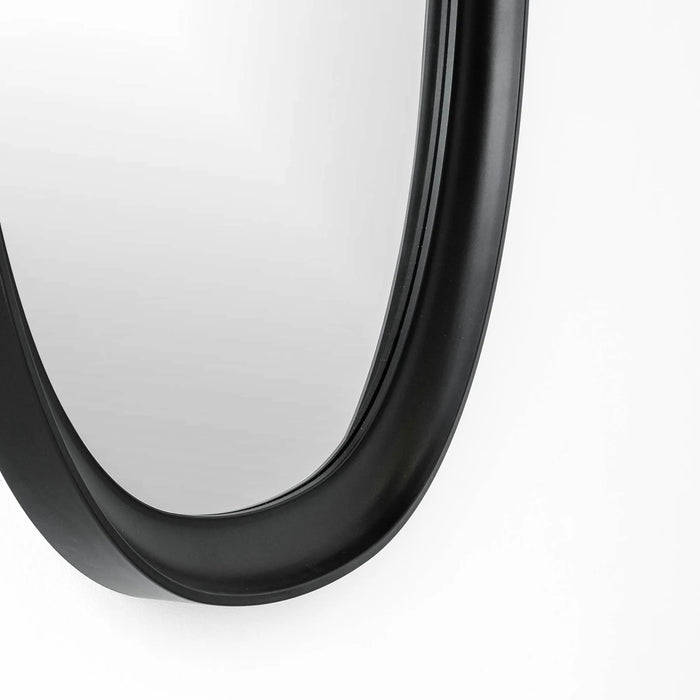 Maison Black Modern Oval Mirror, 24x38