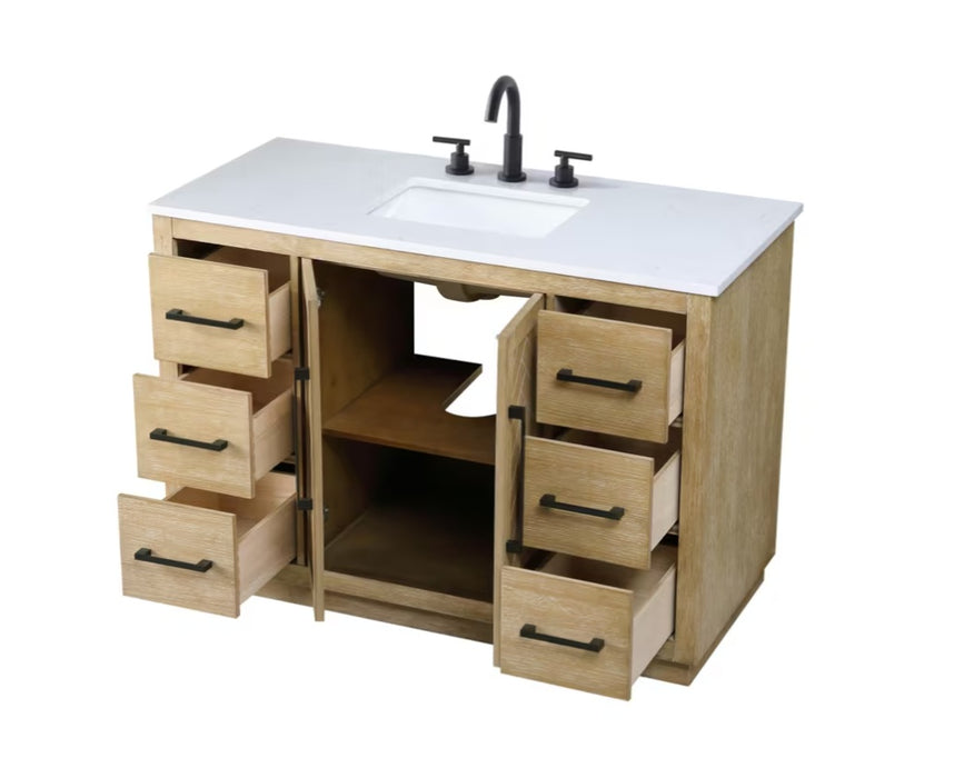 ASHTON- 48" Floor Standing Bathroom Vanity, Marble Countertop ( 3 colors available)