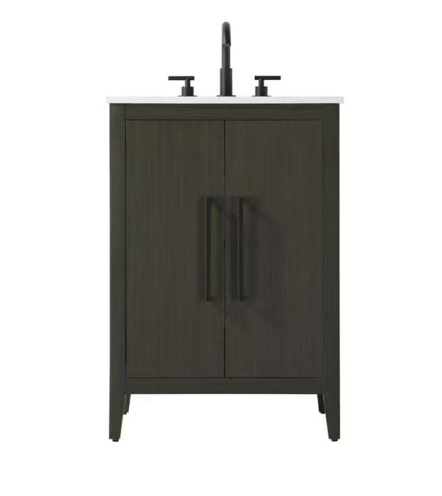 EMERSON - 24" Floor Standing Bathroom Vanity, Marble Countertop ( 3 colors available)