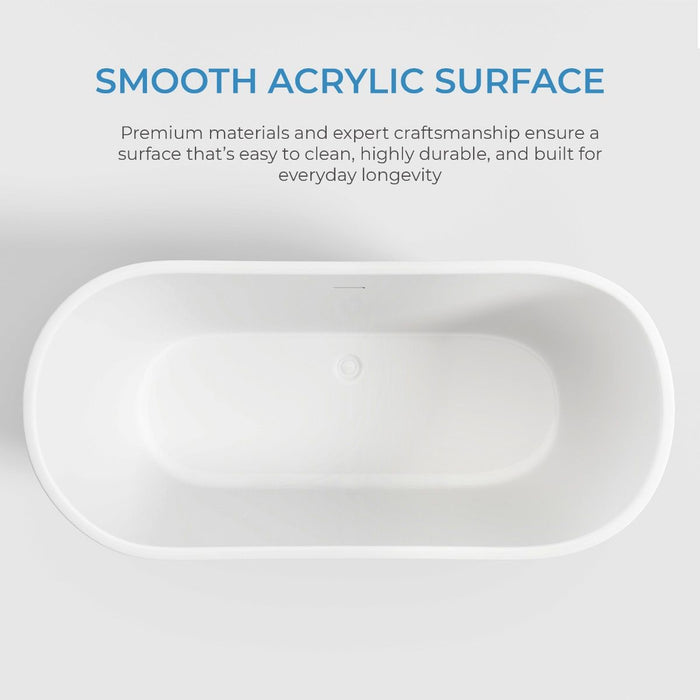 OVE Herschel 60-inch Free-Standing Bathtub in Glossy White  ***PICK UP IN STORE ***