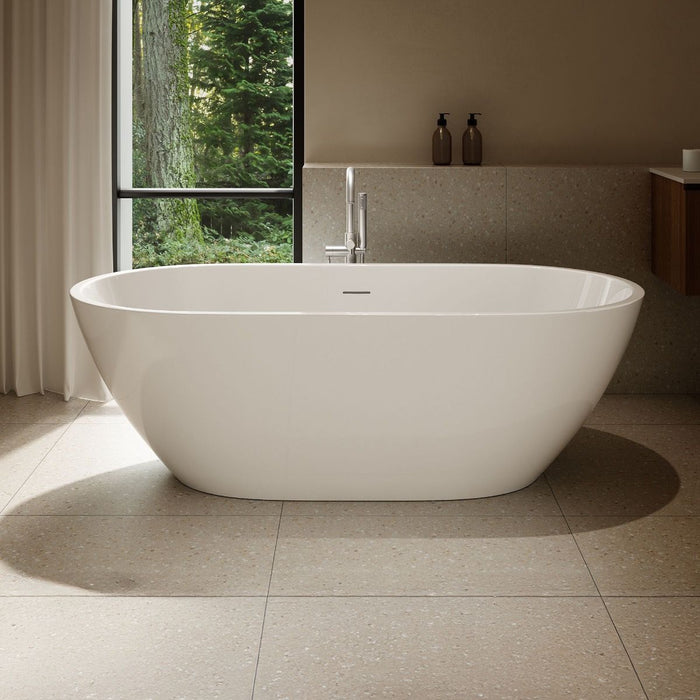 OVE Ayago 59-inch Free-Standing Bathtub in Glossy White  ***PICK UP IN STORE ***