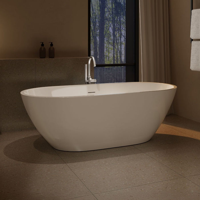 OVE Ayago 59-inch Free-Standing Bathtub in Glossy White  ***PICK UP IN STORE ***