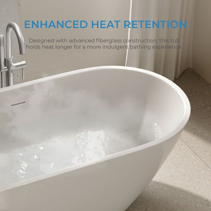 OVE Ayago 59-inch Free-Standing Bathtub in Glossy White  ***PICK UP IN STORE ***