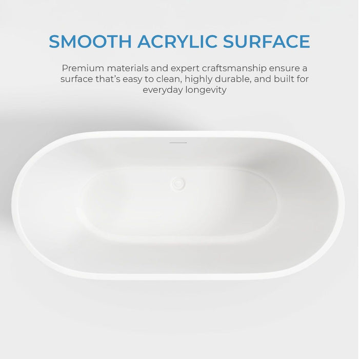 OVE Ayago 59-inch Free-Standing Bathtub in Glossy White  ***PICK UP IN STORE ***