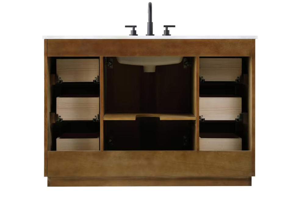 ASHTON- 48" Floor Standing Bathroom Vanity, Marble Countertop ( 3 colors available)