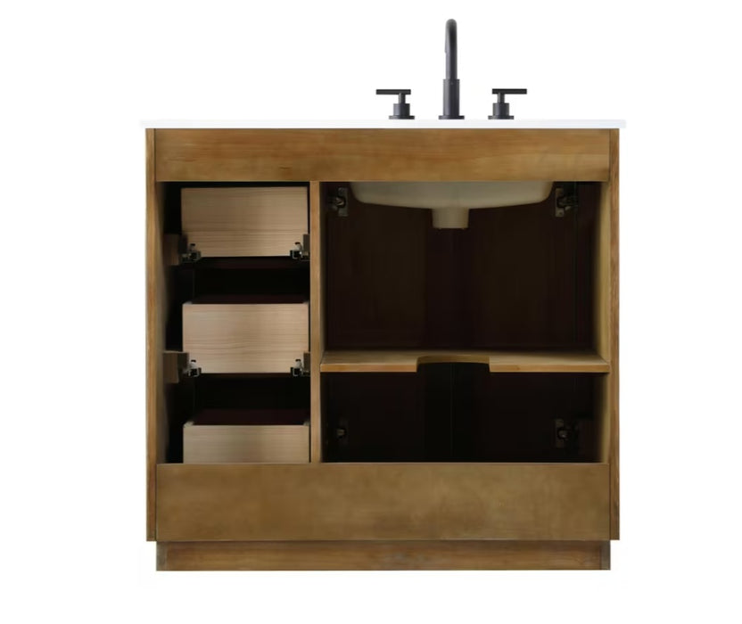 ASHTON- 42" Floor Standing Bathroom Vanity, Marble Countertop ( 3 colors available)