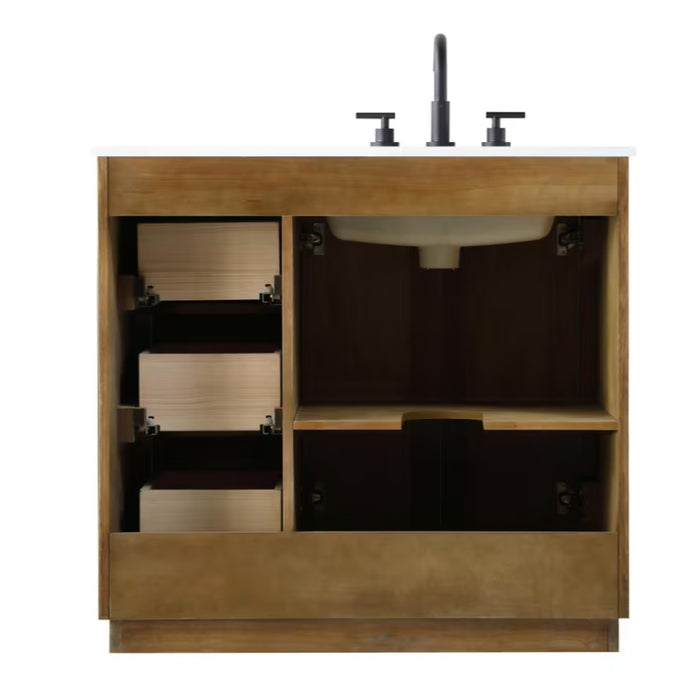 ASHTON- 42" Floor Standing Bathroom Vanity, Marble Countertop ( 3 colors available)