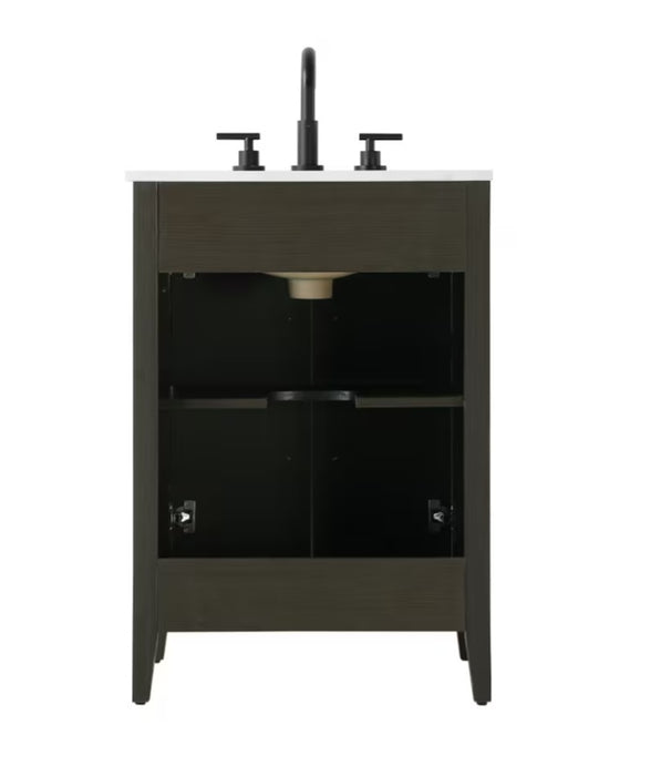 EMERSON - 24" Floor Standing Bathroom Vanity, Marble Countertop ( 3 colors available)