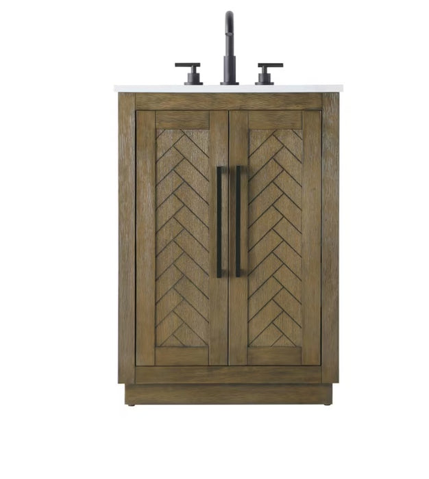 ASHTON- 24" Floor Standing Bathroom Vanity, Marble Countertop ( 3 colors available)