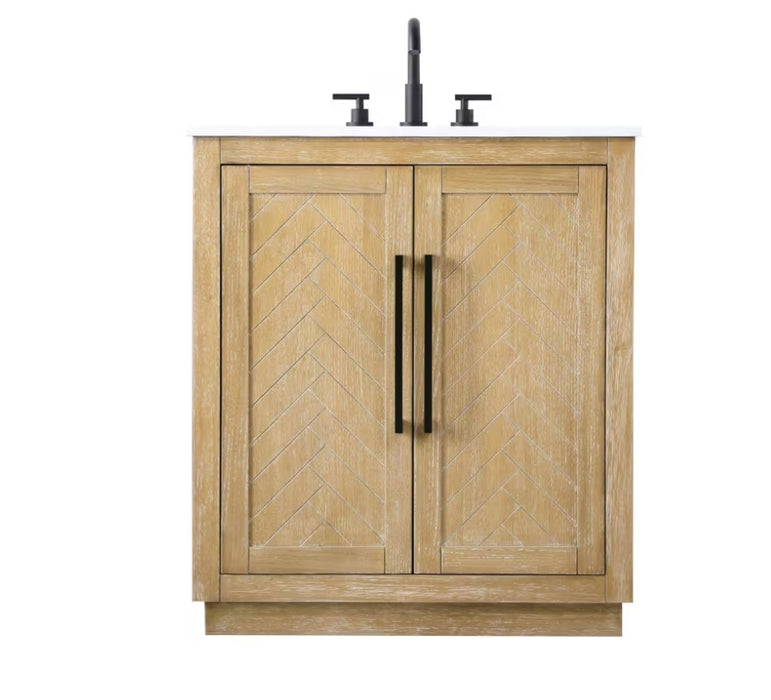 ASHTON- 30" Floor Standing Bathroom Vanity, Marble Countertop ( 3 colors available)