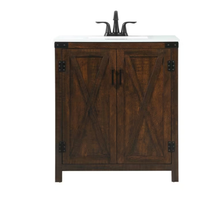 HILCREST - 30" Floor Standing Bathroom Vanity, Quartz Countertop ( 2 colors available)