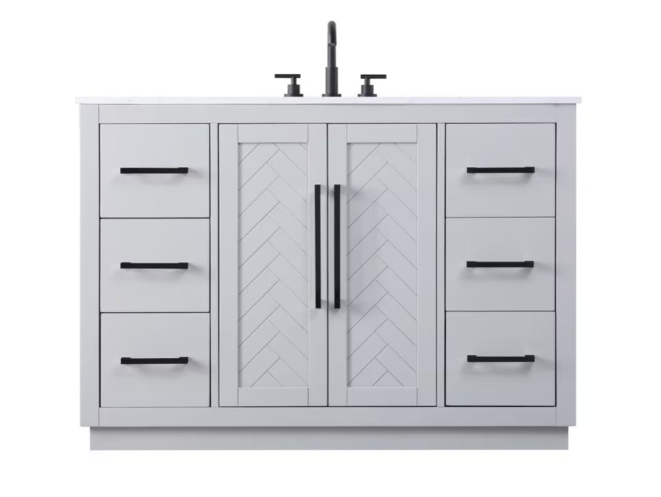 ASHTON- 48" Floor Standing Bathroom Vanity, Marble Countertop ( 3 colors available)