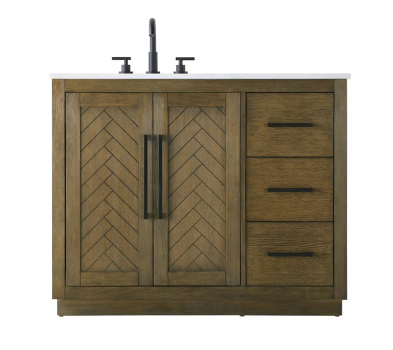 ASHTON- 42" Floor Standing Bathroom Vanity, Marble Countertop ( 3 colors available)