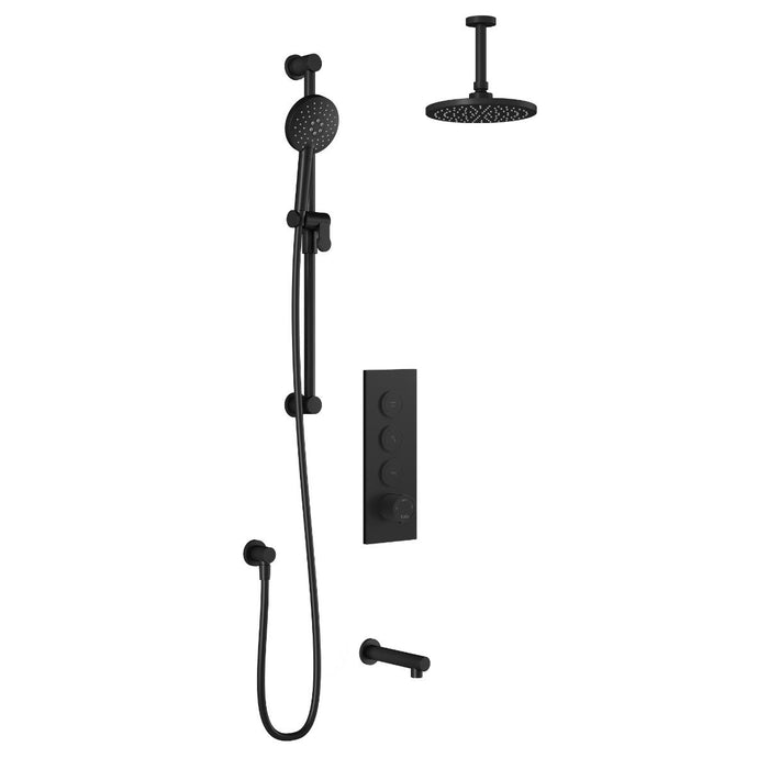 KALIA - ROUNDONE TB3 SHOWER SYSTEMS  WITH WALL ARM or CEILING ARM- MATT BLACK