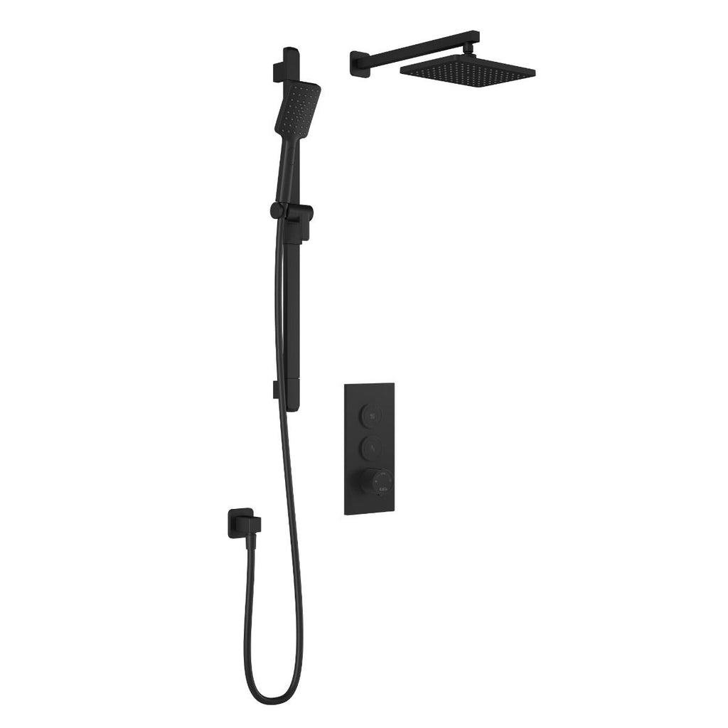 KALIA SQUAREONE TB2 SHOWER SYSTEMS WITH WALL ARM or CEILING ARM Matt Black