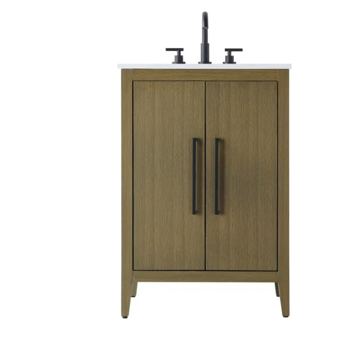 EMERSON - 24" Floor Standing Bathroom Vanity, Marble Countertop ( 3 colors available)
