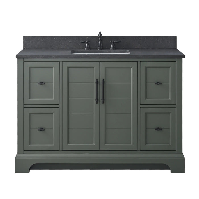 Modena , 48" Vintage Green Freestanding Bathroom Vanity with Stone Countertop