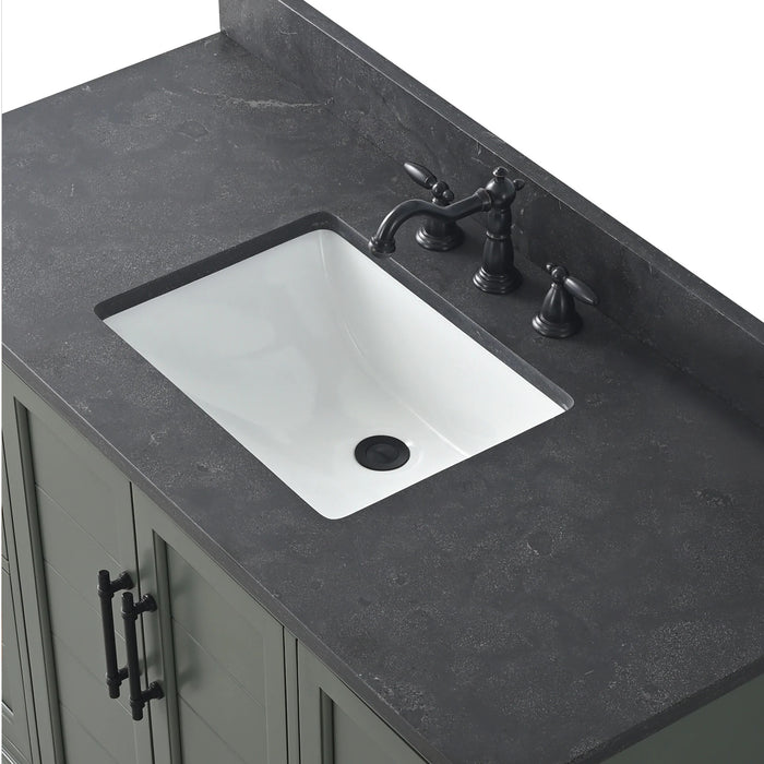 Modena , 48" Vintage Green Freestanding Bathroom Vanity with Stone Countertop