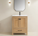 Rose- 30" x 18" Antique Oak , Solid Wood Floor Standing Modern Bathroom Vanity ( PRE-ORDER NOW , ETA: 2026-06-10) - Construction Commodities Supply Inc.