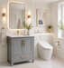 ROSE - 24" Grey,Solid Wood Floor Standing Modern Bathroom Vanity - Construction Commodities Supply Inc.