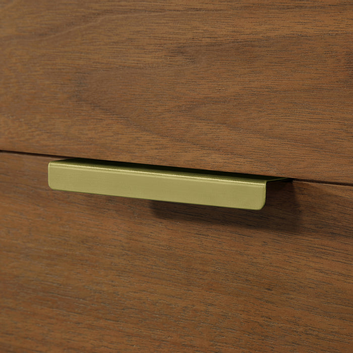 GABI- 36"  WALNUT  Solid wood Bathroom Vanity with White marble top