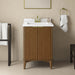 Coneflower - 24"  WALNUT  Solid wood Bathroom Vanity with White Quartz top  ( PRE-ORDER NOW, ETA: 2026-04-10 ) - Construction Commodities Supply Inc.