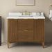 Coneflower - 42"  WALNUT  Solid wood Bathroom Vanity with White Quartz top  ( PRE-ORDER NOW, ETA: 2026-04-10 ) - Construction Commodities Supply Inc.