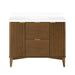 Coneflower - 42"  WALNUT  Solid wood Bathroom Vanity with White Quartz top  ( PRE-ORDER NOW, ETA: 2026-04-10 ) - Construction Commodities Supply Inc.