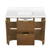 Coneflower - 42"  WALNUT  Solid wood Bathroom Vanity with White Quartz top  ( PRE-ORDER NOW, ETA: 2026-04-10 ) - Construction Commodities Supply Inc.