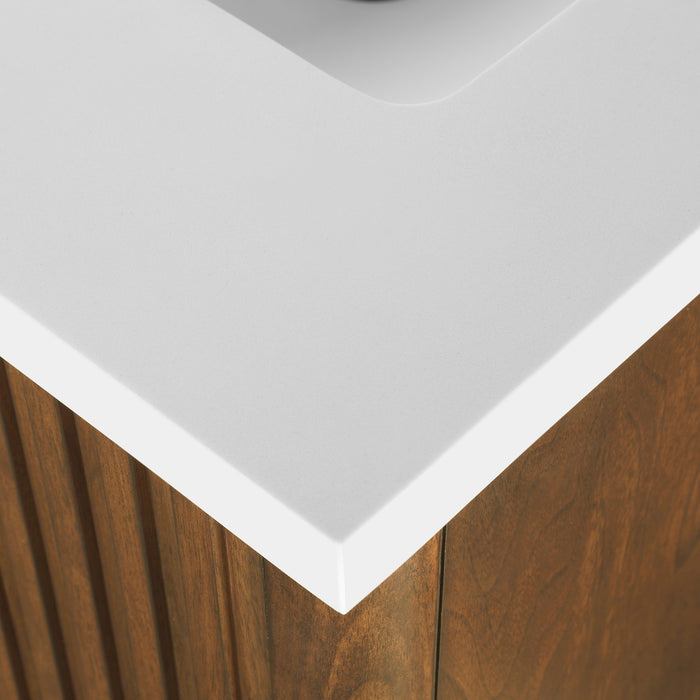 Coneflower- 72" Double Sink, WALNUT Solid wood Bathroom Vanity with White Quartz top( PRE-ORDER NOW, ETA: 2026-04-10 ) - Construction Commodities Supply Inc.