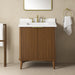 Coneflower - 30"  WALNUT  Solid wood Bathroom Vanity with White Quartz top - Construction Commodities Supply Inc.