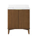 Coneflower - 30"  WALNUT  Solid wood Bathroom Vanity with White Quartz top - Construction Commodities Supply Inc.
